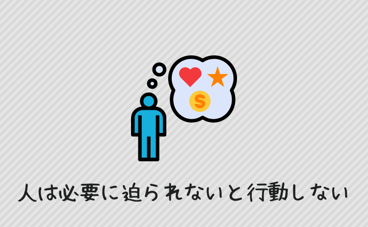 人は必要に迫られないと行動しない