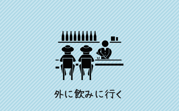 外に飲みに行く