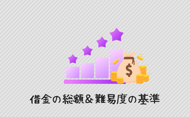 借金の総額と難易度ランクの基準